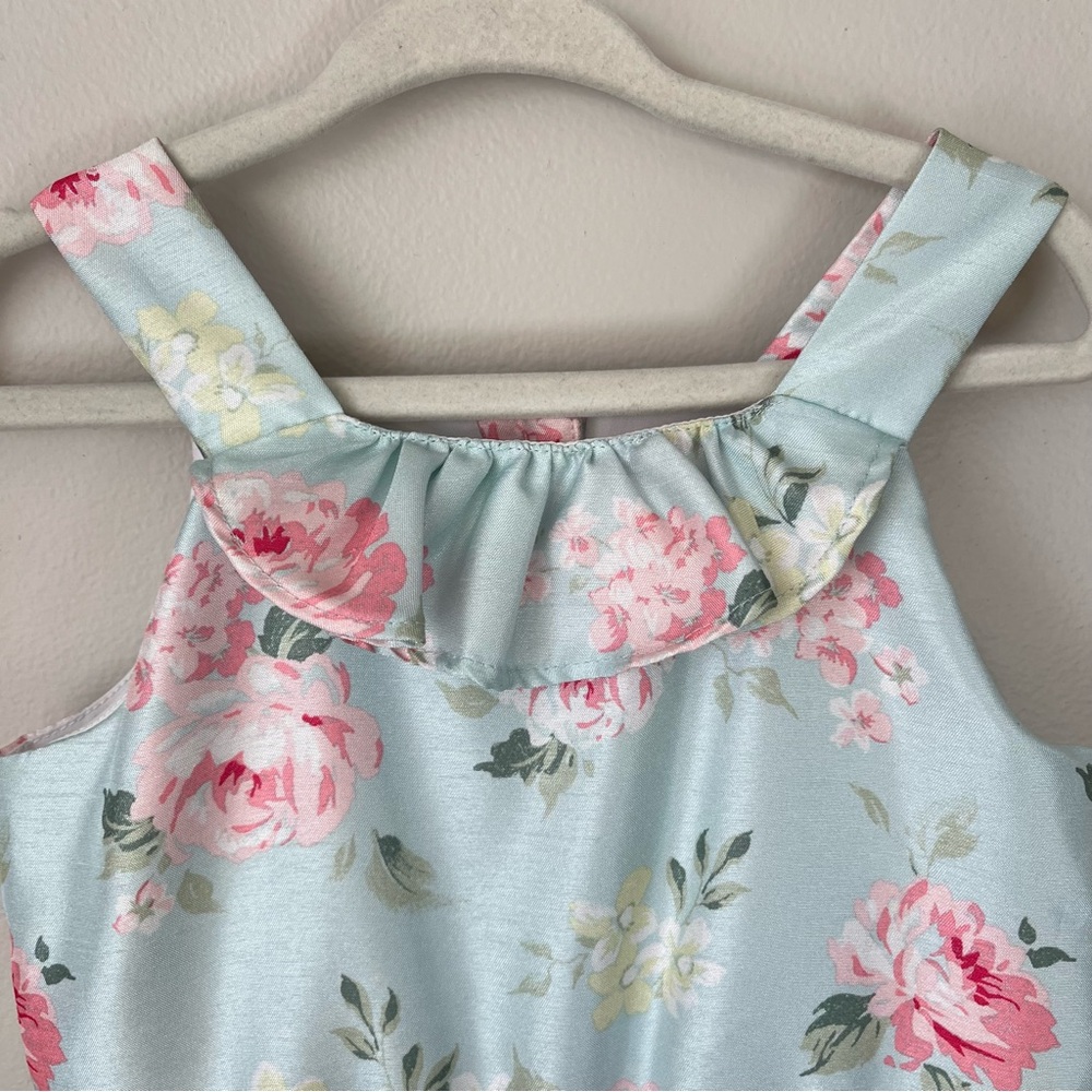 Gymboree Girls 3T Adorable Mint A-Line Dress Pink Floral Southern Belle Easter - Picture 3 of 13